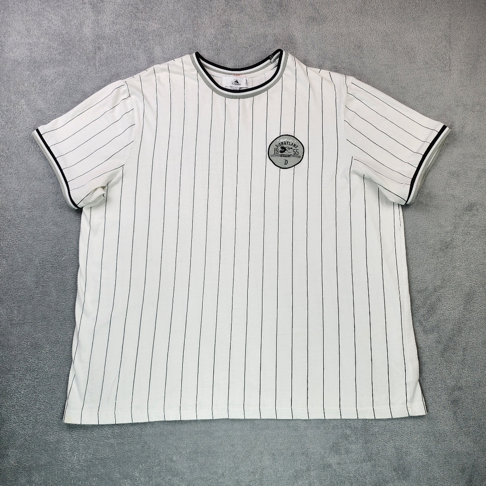Disneyland Resort 1955 T-shirt Mens Size XXL White Black Striped Crew neck